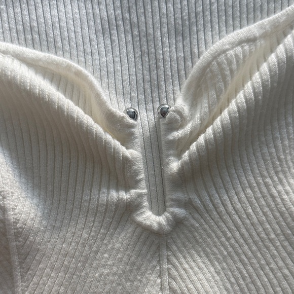 Abercrombie & Fitch Off White Ribbed Long-Sleeve Knit Dress - Picture 4 of 7